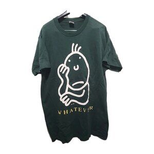 Vintage Whatever Graphic T-Shirt Adult Size XL Green Doodle Art JB 1995 Gen X